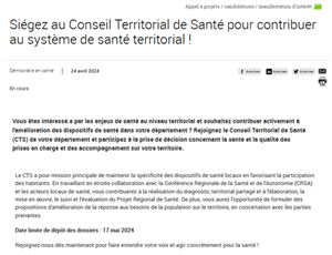 Appel à candidature ARS pour siéger au Conseil Territorial de Santé - Ariège et Pyrénées Orientales