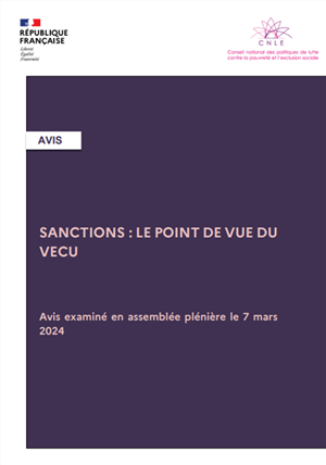 Avis du CNLE - "Sanctions : le point de vue du vécu"